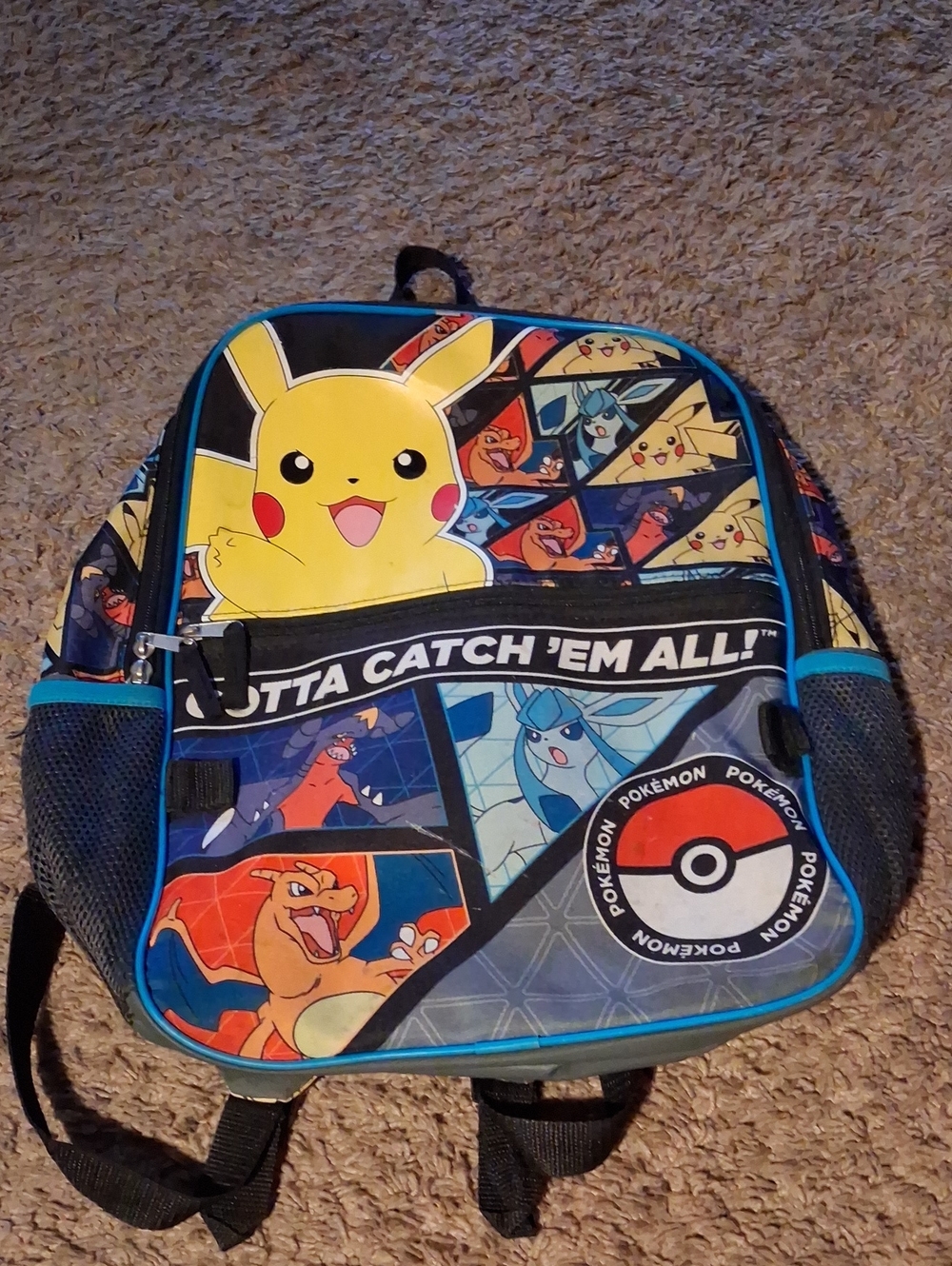 Pokemon Blue & Yellow Kids Backpack with Pikachu and Charizard
